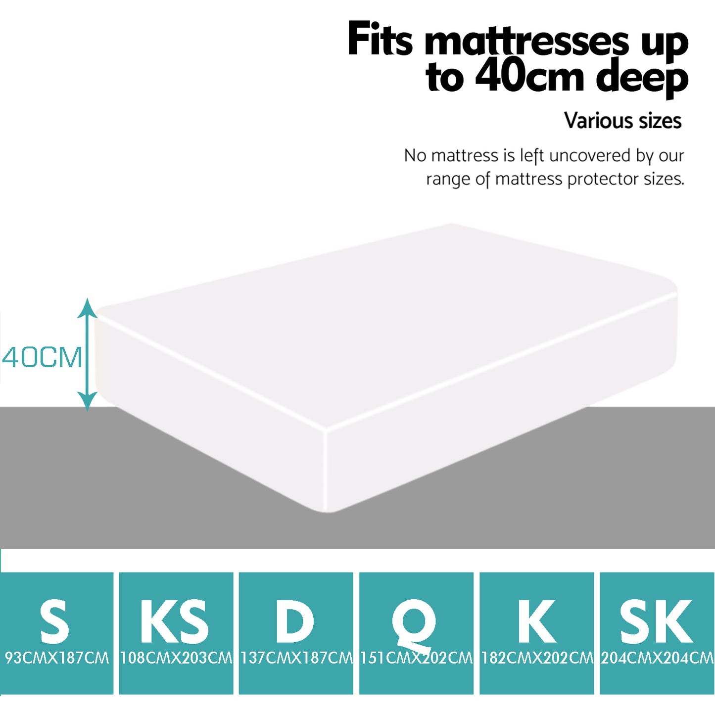 Fitted Waterproof Bed Mattress Protectors Covers Super King - image3