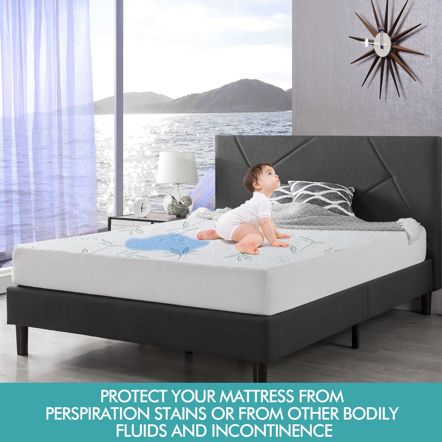 Fitted Waterproof Breathable Bamboo Mattress Protector Super King Size - image8