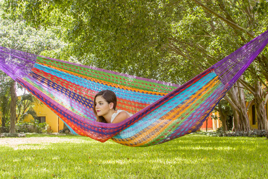 Jumbo Size Outdoor Cotton Hammock in Colorina - image1