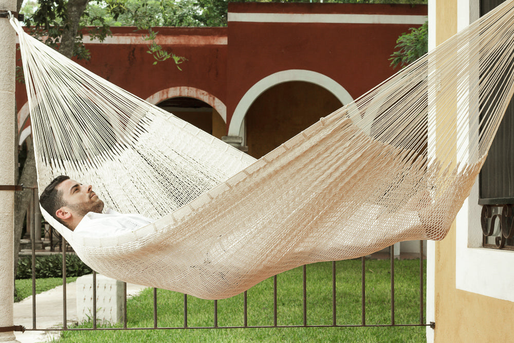 King Size Outdoor Cotton Hammock in Cream - image2