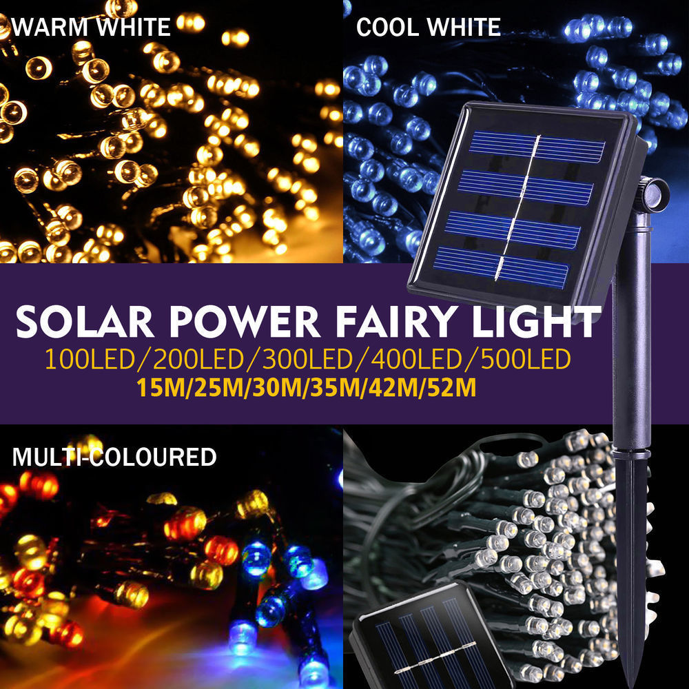 42M 400LED String Solar Powered Fairy Lights Garden Christmas D?cor Cool White - image2