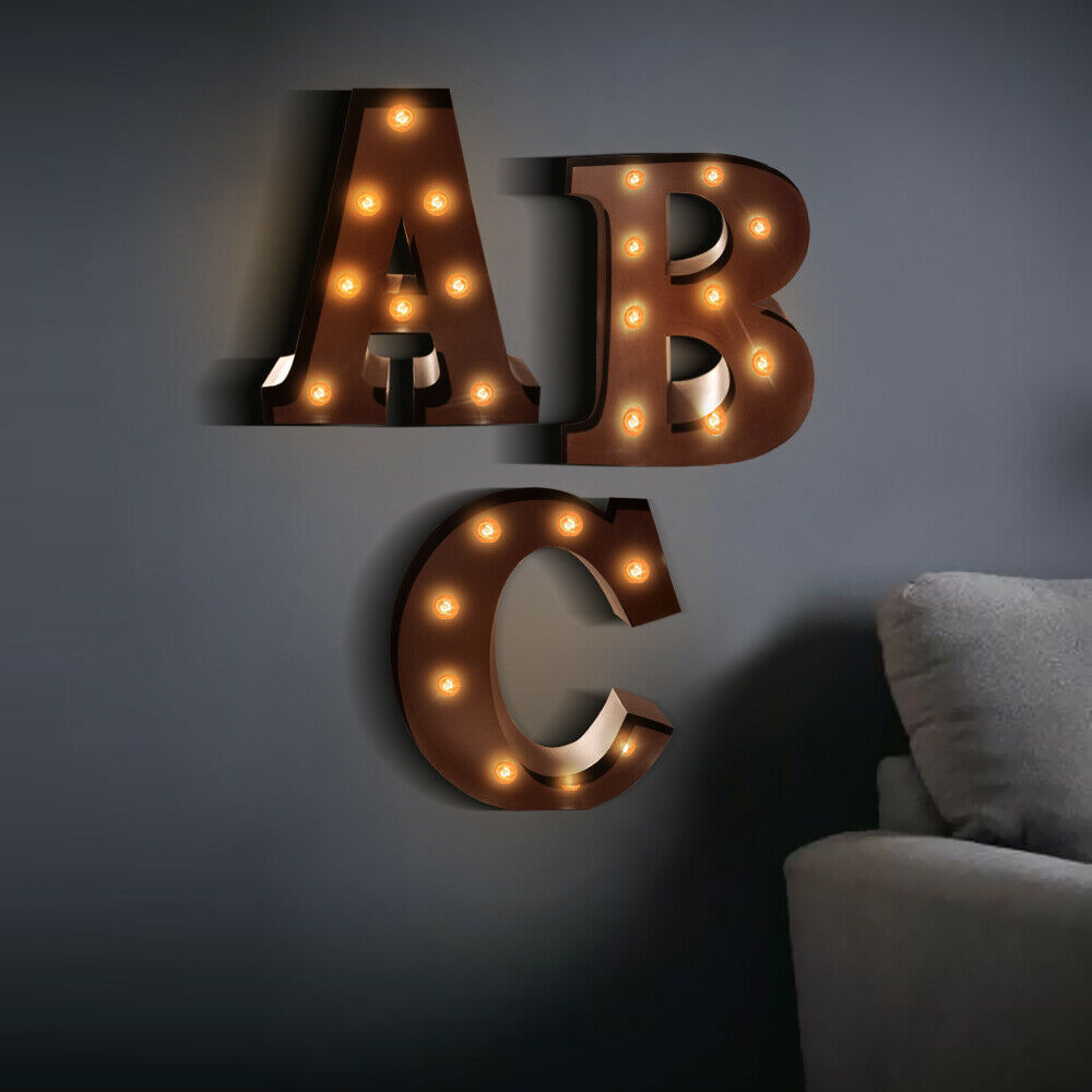 LED Metal Letter Lights Free Standing Hanging Marquee Event Party D?cor Letter V - image4