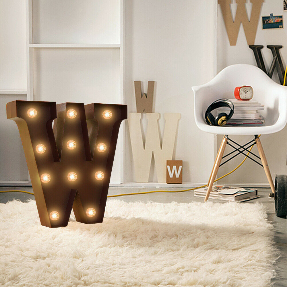 LED Metal Letter Lights Free Standing Hanging Marquee Event Party D?cor Letter V - image7