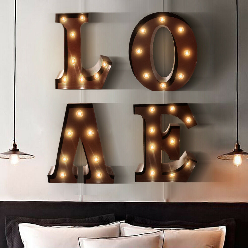 LED Metal Letter Lights Free Standing Hanging Marquee Event Party D?cor Letter V - image5