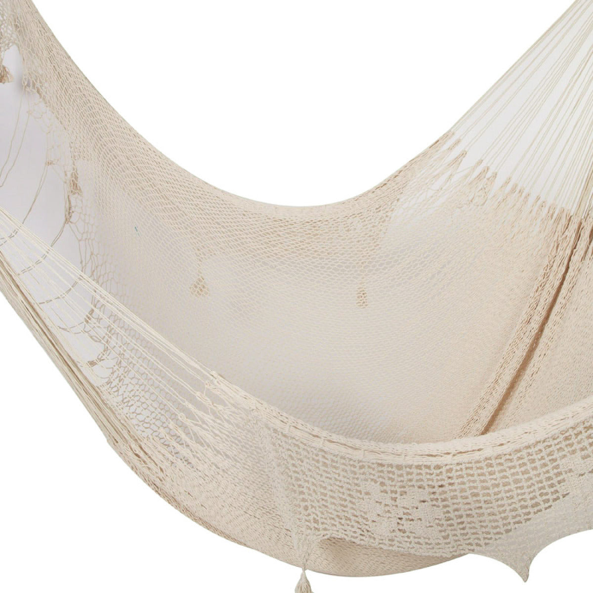 Deluxe Outdoor Cotton Mexican Hammock  in Cream Colour Queen Size - image14