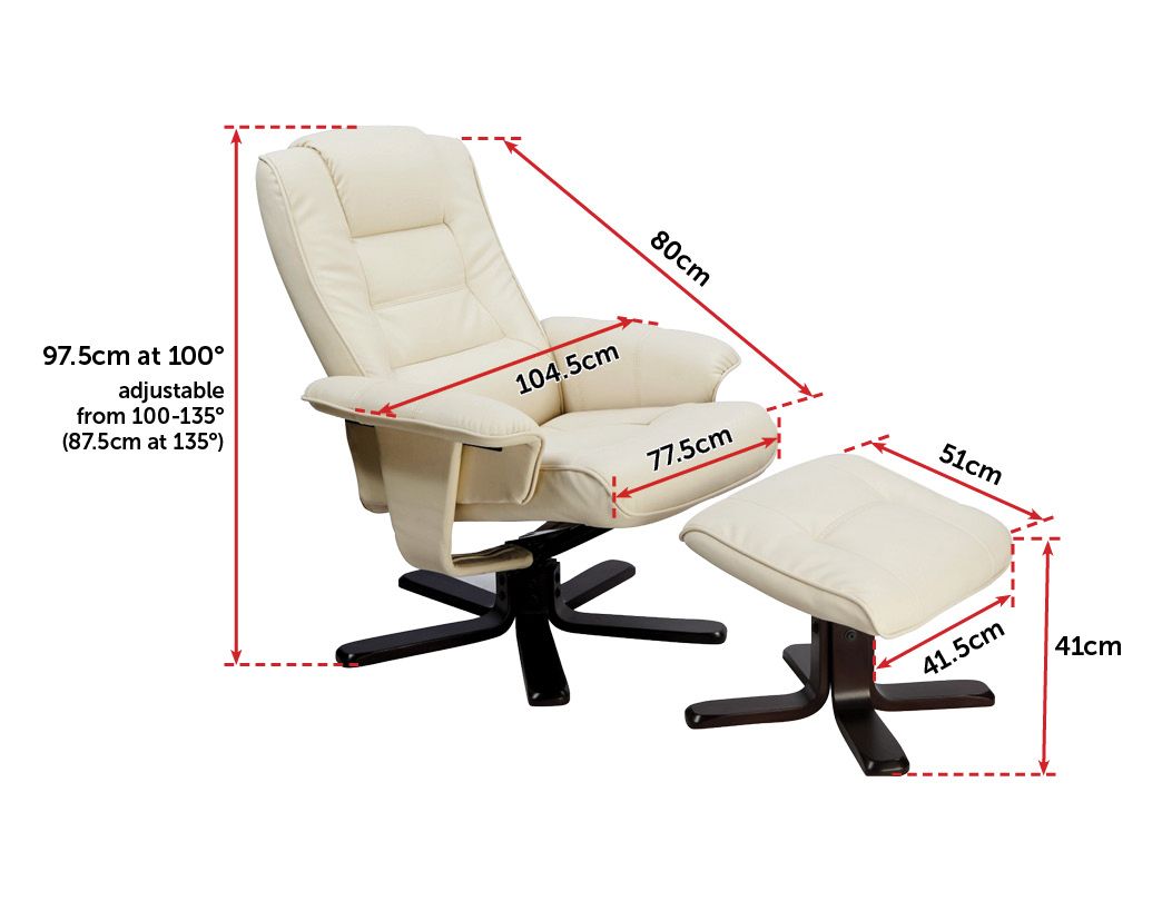 PU Leather Massage Chair Recliner Ottoman Lounge Remote - image9