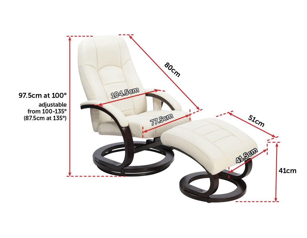 PU Leather Massage Chair Recliner Ottoman Lounge Remote - image9