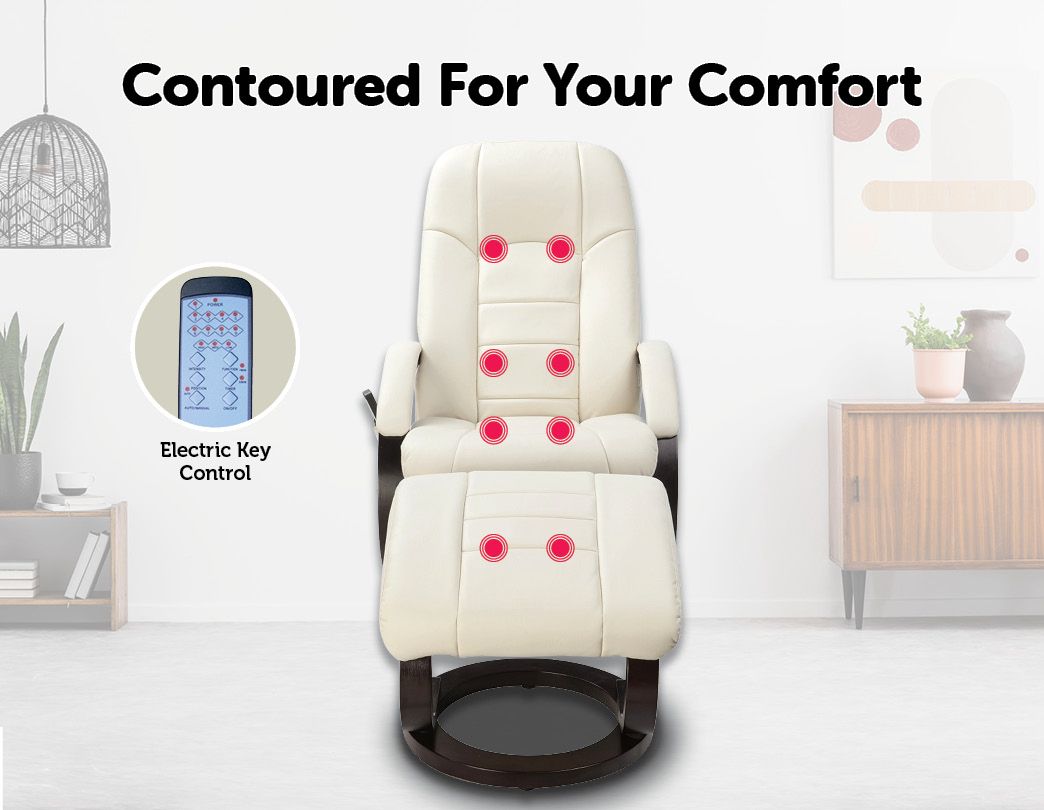 PU Leather Massage Chair Recliner Ottoman Lounge Remote - image11