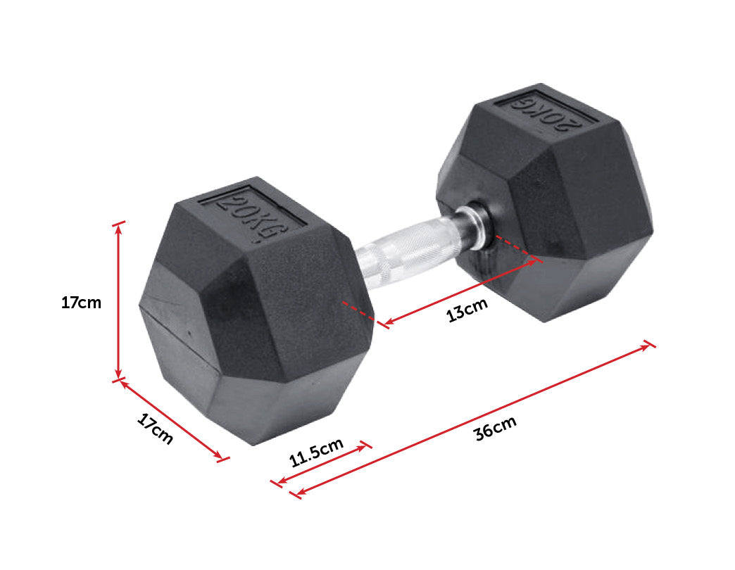 20KG Commercial Rubber Hex Dumbbell Gym Weight - image4