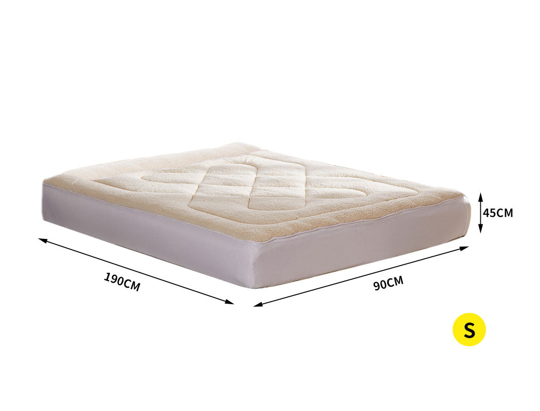 Mattress Topper 100% Wool Underlay Reversible Mat Pad Protector Single - image3